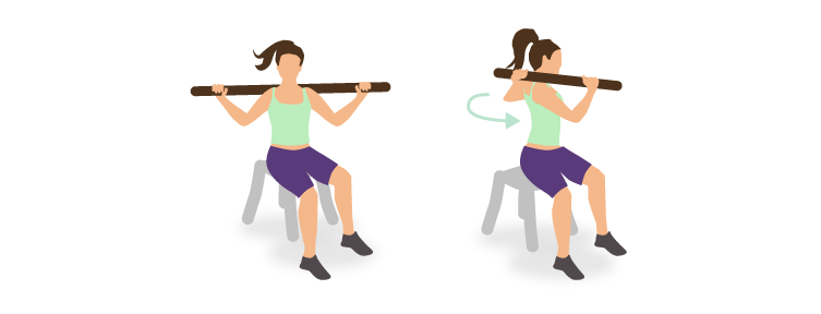 La rotazione del busto sul bastone