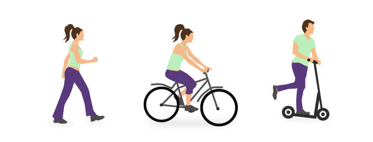 Privilégiez la marche, le vélo, la trottinette à votre voiture